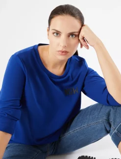 Marina Rinaldi Sweat-shirt en scuba crêpe BLEUET Sale