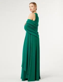 Marina Rinaldi Étole en georgette de soie VERT Clearance