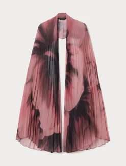 Marina Rinaldi Étole en georgette plissée ROSE Clearance