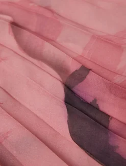 Marina Rinaldi Étole en georgette plissée ROSE Clearance