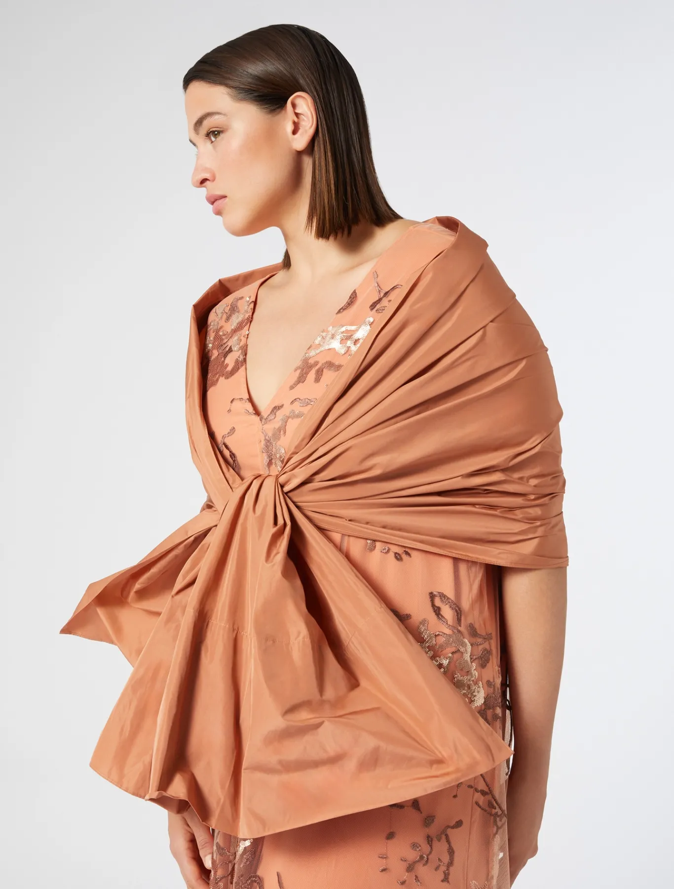 Marina Rinaldi Étole en taffetas MELON New
