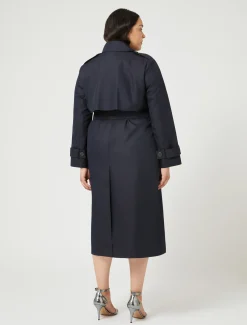 Marina Rinaldi Trench-coat imperméable en coton mélangé BLEUNUIT Fashion