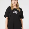 Marina Rinaldi T-shirt brodé en jersey NOIR Fashion