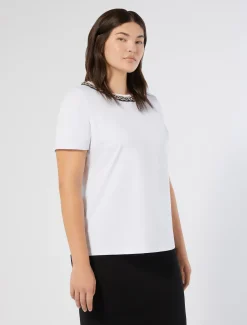 Marina Rinaldi T-shirt brodé en jersey BLANCNEUTRE Online