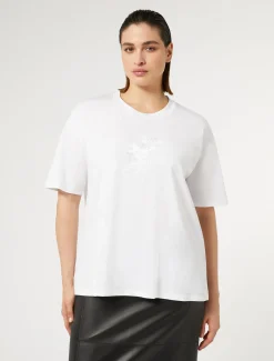 Marina Rinaldi T-shirt brodé en jersey BLANCNEUTRE Clearance