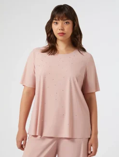 Marina Rinaldi T-shirt brodé en jersey ROSE Online
