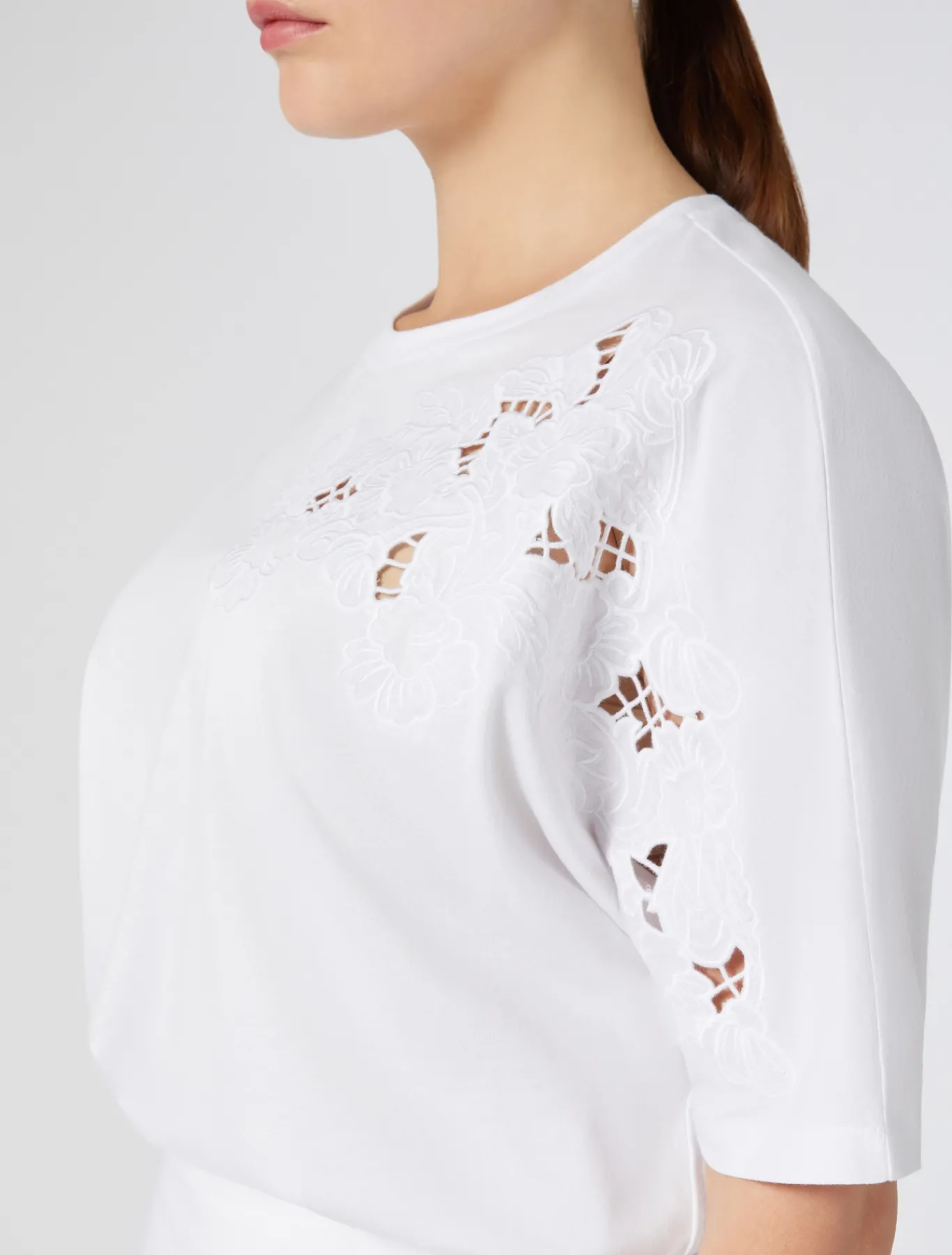 Marina Rinaldi T-shirt brodé en jersey BLANCNEUTRE Discount