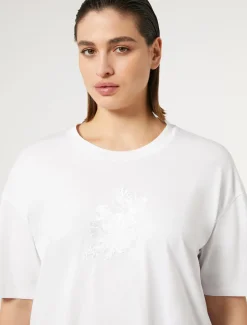 Marina Rinaldi T-shirt brodé en jersey BLANCNEUTRE Clearance