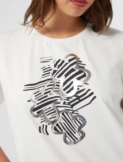 Marina Rinaldi T-shirt brodé en jersey BLANC Clearance