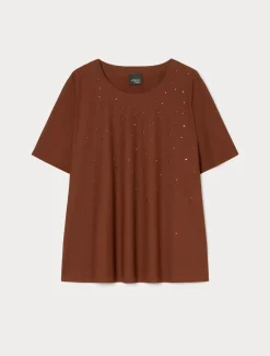 Marina Rinaldi T-shirt brodé en jersey CUIVRE Hot