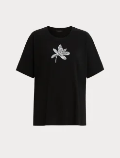 Marina Rinaldi T-shirt brodé en jersey NOIR Fashion