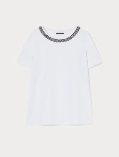 Marina Rinaldi T-shirt brodé en jersey BLANCNEUTRE Online