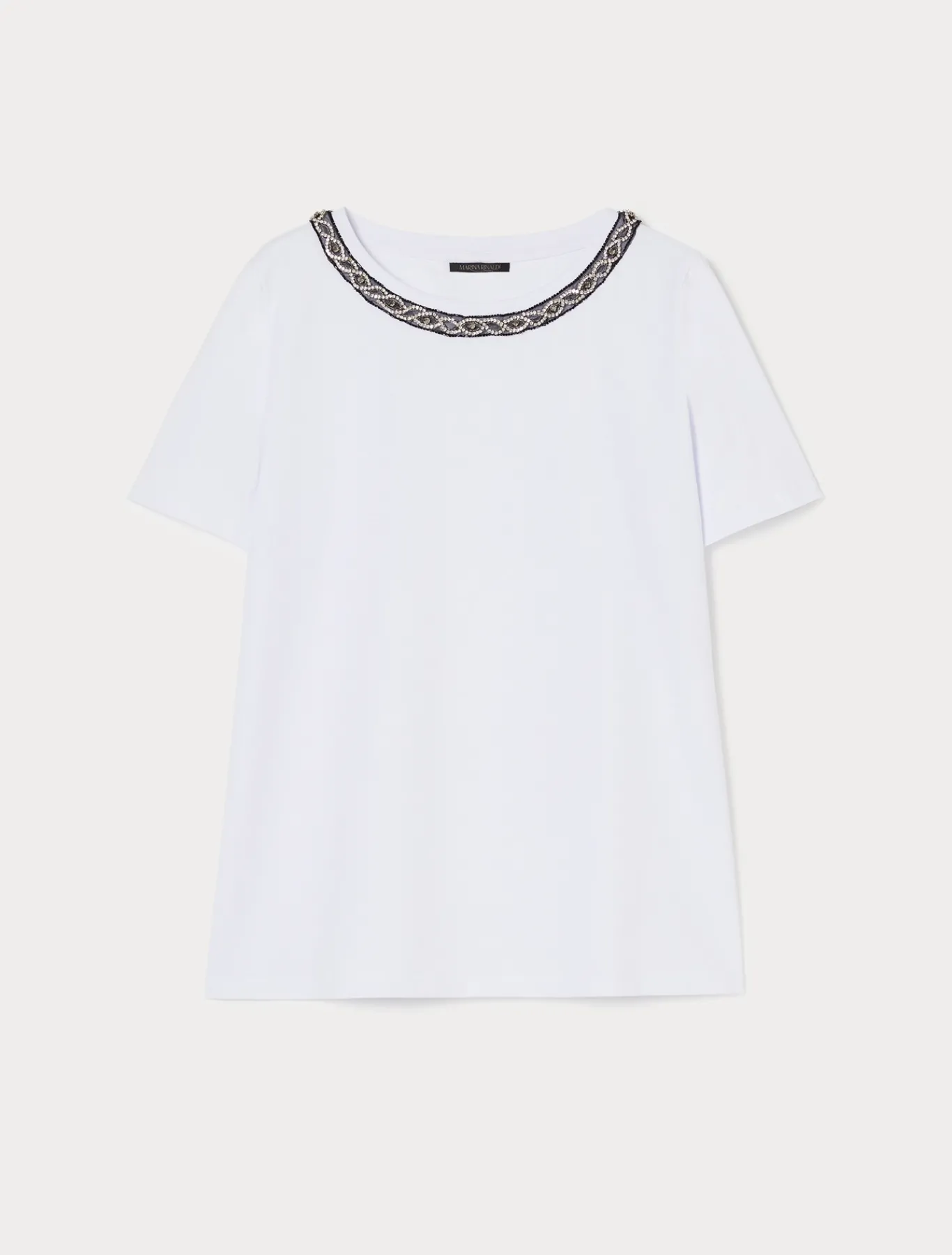 Marina Rinaldi T-shirt brodé en jersey BLANCNEUTRE Online