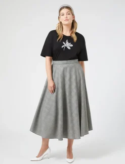 Marina Rinaldi T-shirt brodé en jersey NOIR Fashion