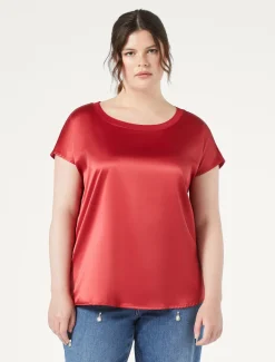 Marina Rinaldi T-shirt en crêpe de jersey ROUGE Online
