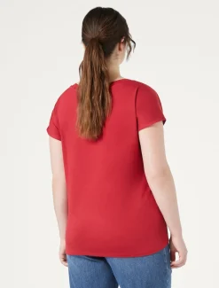 Marina Rinaldi T-shirt en crêpe de jersey ROUGE Online