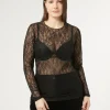 Marina Rinaldi T-shirt en dentelle stretch NOIR Outlet