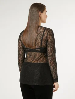 Marina Rinaldi T-shirt en dentelle stretch NOIR Outlet