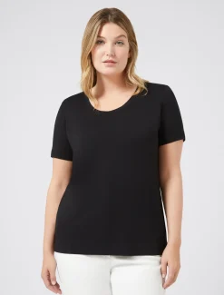 Marina Rinaldi T-shirt en jersey NOIR Outlet