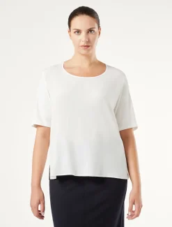 Marina Rinaldi T-shirt en jersey, acétate et soie BLANC Best