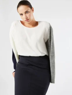 Marina Rinaldi T-shirt en jersey, acétate et soie BLANC Best