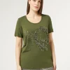 Marina Rinaldi T-shirt en jersey avec broderies VERT Hot