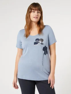 Marina Rinaldi T-shirt en jersey avec broderies AZURE Online