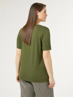 Marina Rinaldi T-shirt en jersey avec broderies VERT Hot