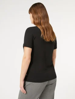 Marina Rinaldi T-shirt en jersey avec broderies NOIR Clearance
