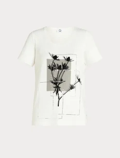 Marina Rinaldi T-shirt en jersey avec broderies IVOIRE Hot