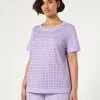 Marina Rinaldi T-shirt en jersey avec strass LILAS New