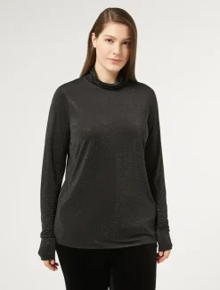 Marina Rinaldi T-shirt en jersey avec strass NOIR Clearance