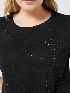 Marina Rinaldi T-shirt en jersey avec strass NOIR Best
