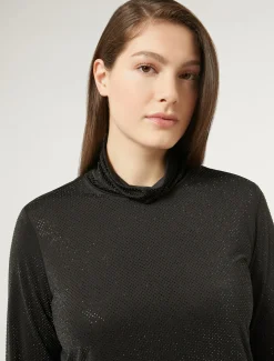 Marina Rinaldi T-shirt en jersey avec strass NOIR Clearance
