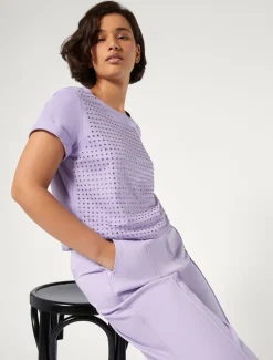 Marina Rinaldi T-shirt en jersey avec strass LILAS New