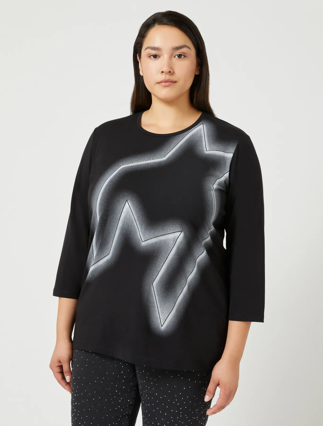 Marina Rinaldi T-shirt en jersey de coton stretch NOIR Fashion