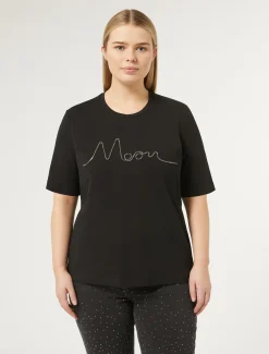 Marina Rinaldi T-shirt en jersey de coton stretch NOIR Fashion