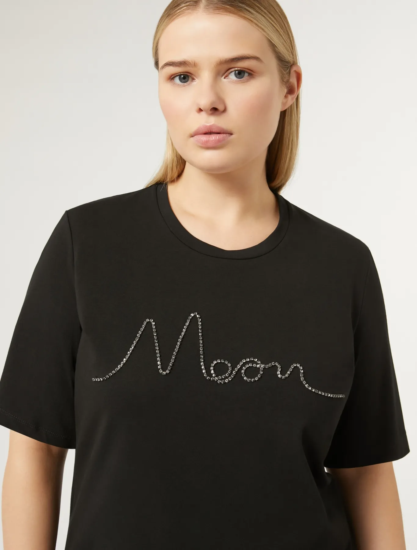 Marina Rinaldi T-shirt en jersey de coton stretch NOIR Fashion