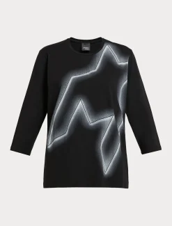 Marina Rinaldi T-shirt en jersey de coton stretch NOIR Fashion