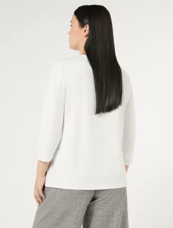 Marina Rinaldi T-shirt en jersey de coton stretch BLANC Sale