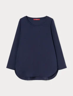 Marina Rinaldi T-shirt en jersey de coton BLEU Discount