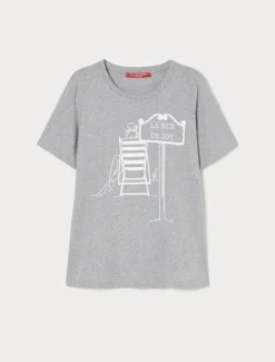 Marina Rinaldi T-shirt en jersey de coton GRISMOYEN Discount