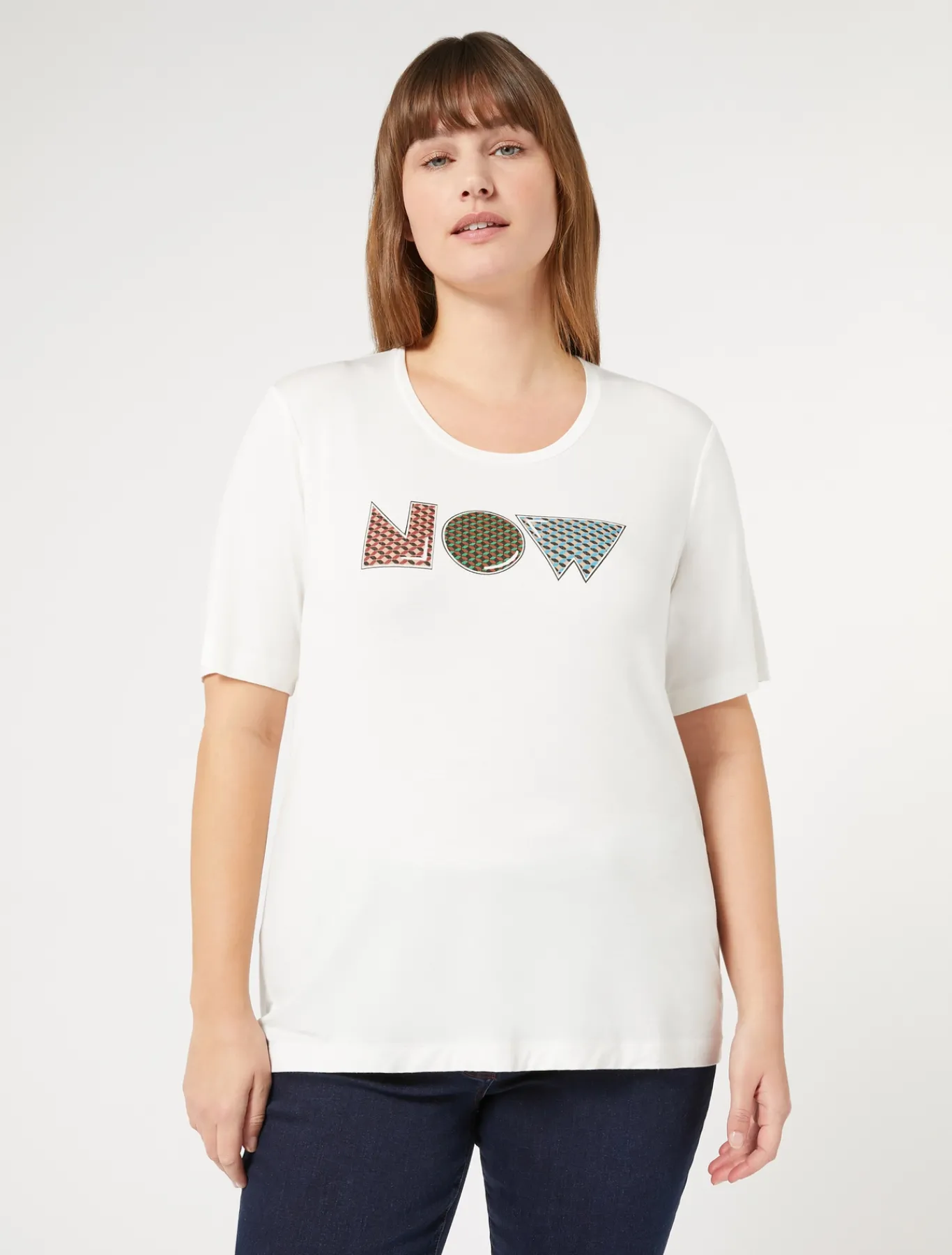 Marina Rinaldi T-shirt en jersey de viscose stretch BLANC Discount