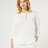 Marina Rinaldi T-shirt en jersey de viscose et satin BLANC Sale
