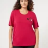 Marina Rinaldi T-shirt en jersey de viscose stretch ROUGE Outlet