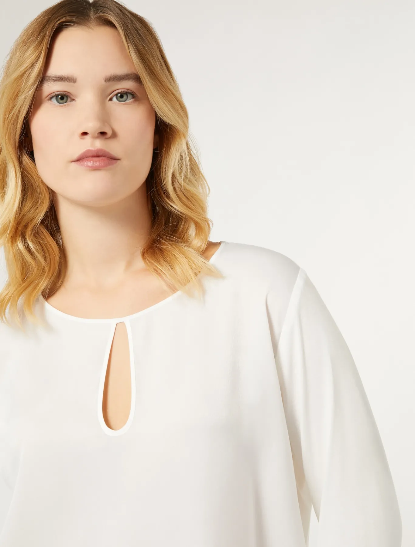 Marina Rinaldi T-shirt en jersey de viscose et satin BLANC Sale