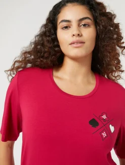 Marina Rinaldi T-shirt en jersey de viscose stretch ROUGE Outlet