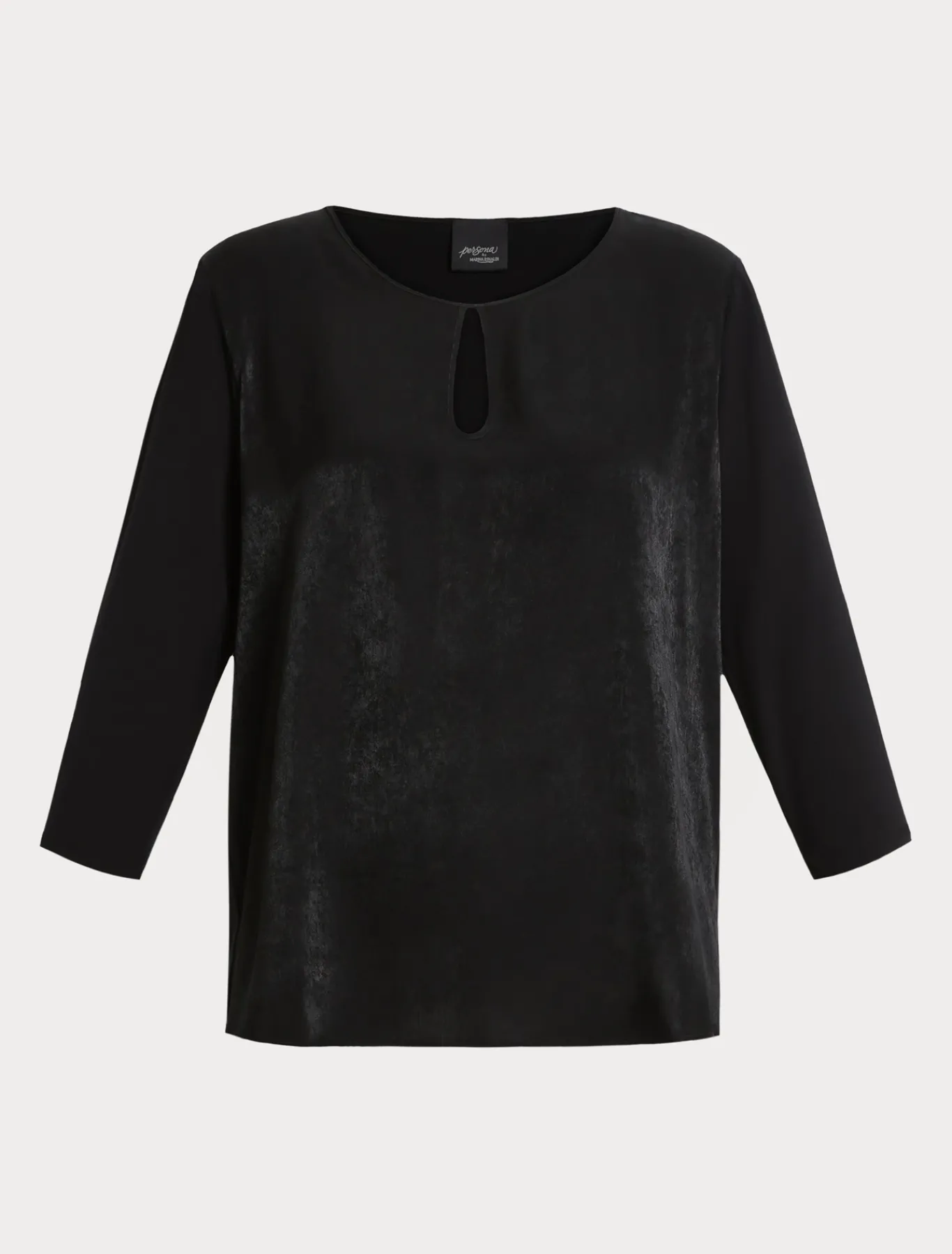 Marina Rinaldi T-shirt en jersey de viscose et satin NOIR Outlet