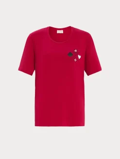 Marina Rinaldi T-shirt en jersey de viscose stretch ROUGE Outlet