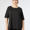 Marina Rinaldi T-shirt en jersey et popeline NOIR Sale